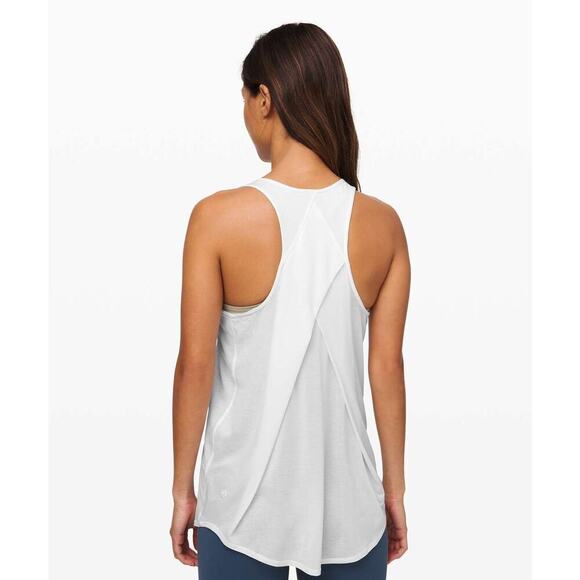 Lululemon Essential Tank Pleated in Jersey White Sz 6 / 8 - Picture 1 of 8